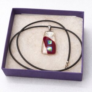 Phoenix Glass Fused Glass Pendant Necklace by Cathy CoverleyBeautiful handcraft